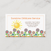 Blume und Kindertagesstätte Sunshine Visitenkarte (Vorderseite)