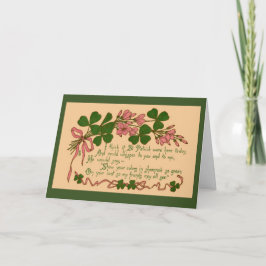 Blume und Kleeblätter - Karte