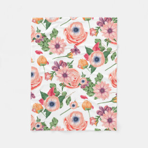 Blume und Knospen Fleecedecke