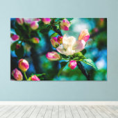 Blume und Knospen Leinwanddruck (Insitu (Holzboden))