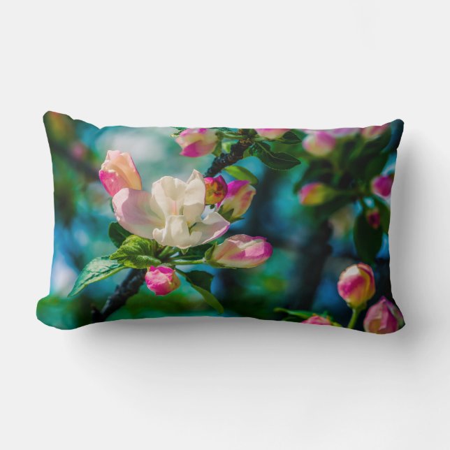 Blume und Knospen Lendenkissen (Vorderseite)