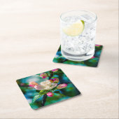 Blume und Knospen Rechteckiger Pappuntersetzer (Vor Ort)