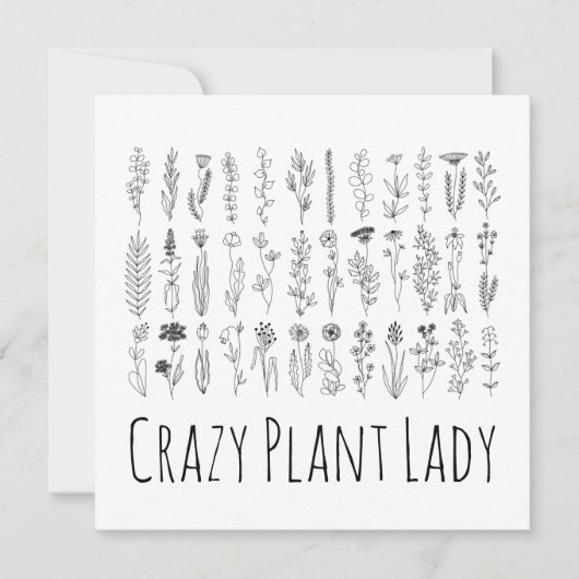 Blume und Kräuter-Tinte Zeichnend Karte (Vorderseite)