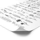 Blume und Kräuter-Tinte Zeichnend Poster (Ecke)