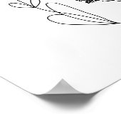 Blume und Kräuter-Tinte Zeichnend Poster (Ecke)