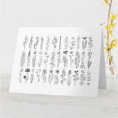 Blume und Kräuter-Tintenpatrone Zeichnend Karte (Gelbe Blume)