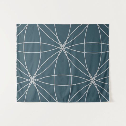 Blume und Kreise 2 (Version 2) Wandteppich (Vorderseite (Horizontal))