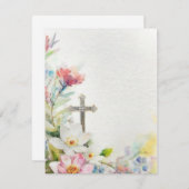 Blume und Kreuzleerpapiere Feiertagskarte (Vorne/Hinten)