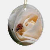 Blume und Ladybug Keramik Ornament (Links)