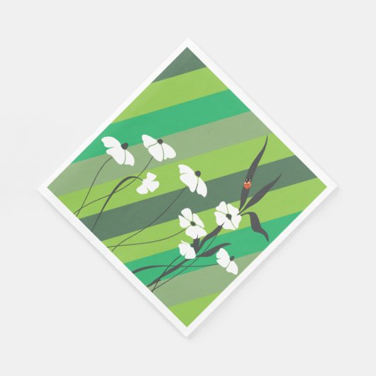 Blume und Ladybug Paper Napkins Serviette (Ecke)