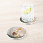 Blume und Ladybug Sandstein Untersetzer (Seite)