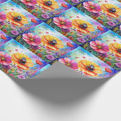 Blume und Ladybugs Geschenkpapier (Ecke)