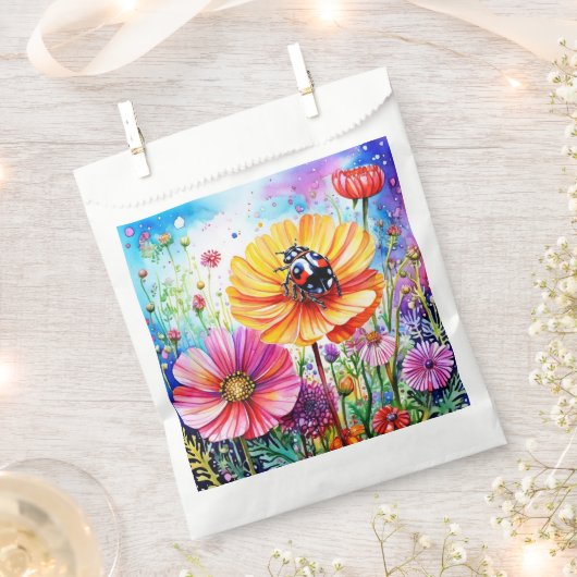 Blume und Ladybugs Geschenktütchen (Ausgeschnitten)