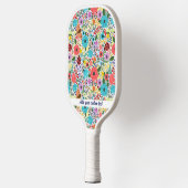 Blume- und Ladybugs-Muster Hinzufügen beliebiger b Pickleball Schläger (Links)