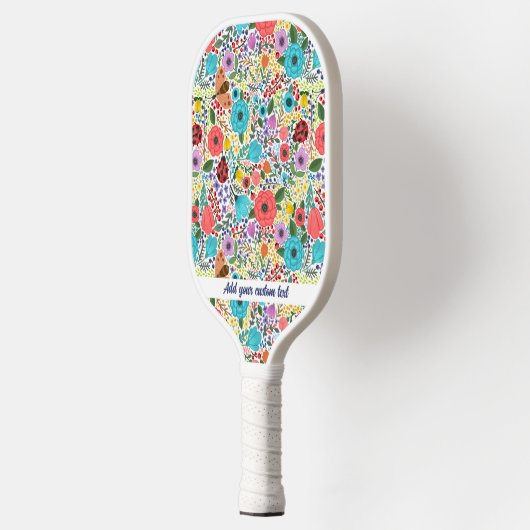 Blume- und Ladybugs-Muster Hinzufügen beliebiger b Pickleball Schläger (Links)