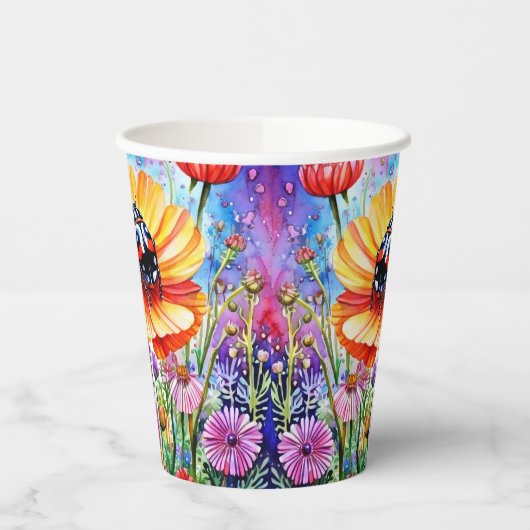 Blume und Ladybugs Pappbecher (Links)