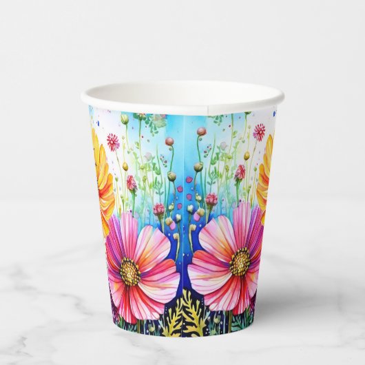 Blume und Ladybugs Pappbecher (Rechts)