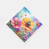 Blume und Ladybugs Serviette (Ecke)