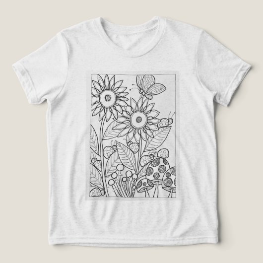Blume und Ladybugs Tri-Blend Shirt (Design Vorderseite)