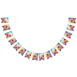 Blume und Ladybugs Wimpelkette