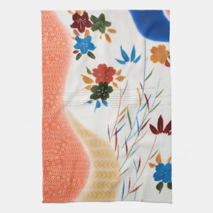 Blume und Laufendes Wasser, Japanisches Design Geschirrtuch