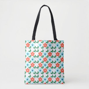 Blume und Leaf auf der ganzen Tasche