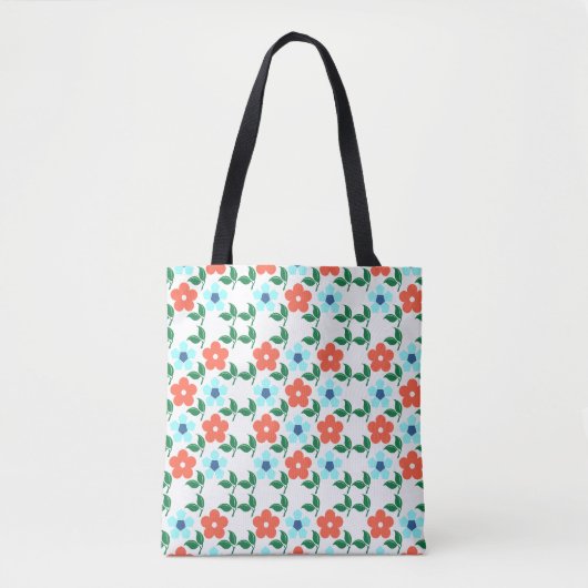 Blume und Leaf auf der ganzen Tasche (Vorderseite)