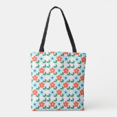 Blume und Leaf auf der ganzen Tasche (Rückseite)