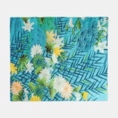 Blume und Leaf, japanisches Design Fleecedecke (Vorderseite (Horizontal))