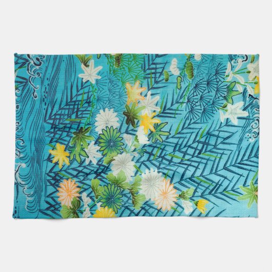 Blume und Leaf, japanisches Design Geschirrtuch (Horizontal)