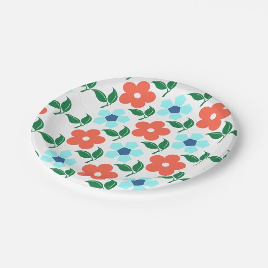 Blume und leaf Paper-Teller Pappteller (Schrägansicht)