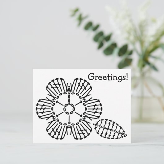 Blume- und Leaf-Schnittmuster Postkarte (Stehend Vorderseite)