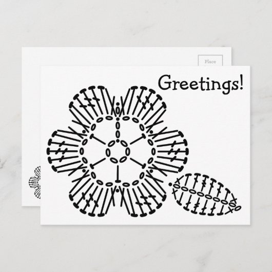 Blume- und Leaf-Schnittmuster Postkarte (Vorne/Hinten)