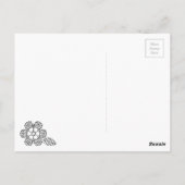 Blume- und Leaf-Schnittmuster Postkarte (Rückseite)