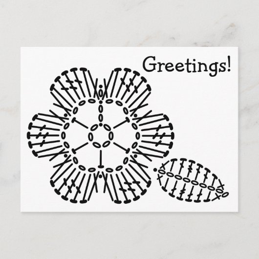 Blume- und Leaf-Schnittmuster Postkarte (Vorderseite)