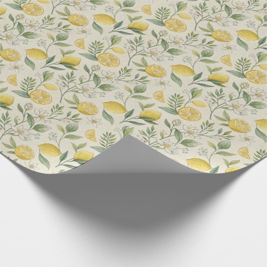 Blume- und Lemonenpapier Geschenkpapier (Ecke)