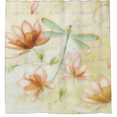 Blume und Libellen Duschvorhang (Vorderseite)