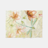 Blume und Libellen Fleecedecke (Vorderseite (Horizontal))