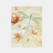 Blume und Libellen Fleecedecke (Vorderseite)