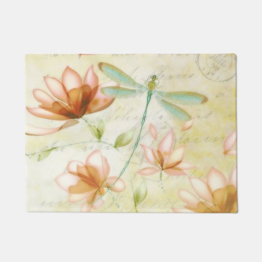Blume und Libellen Fußmatte (Vorderseite)