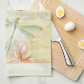 Blume und Libellen Geschirrtuch (Viertel Falte)