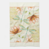 Blume und Libellen Geschirrtuch (Vertikal)