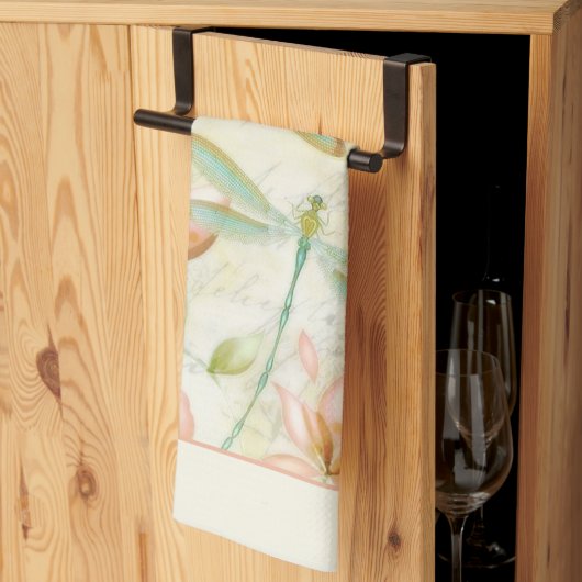 Blume und Libellen Geschirrtuch (Drittel gefaltet)