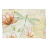 Blume und Libellen Kissenbezug (Vorderseite)