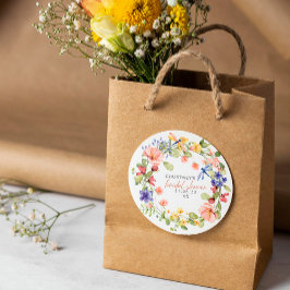 Blume und Libellen-Kranz-Brautparty Quadratischer Aufkleber