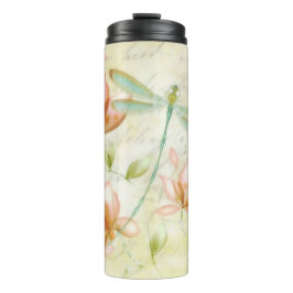 Blume und Libellen Thermosbecher