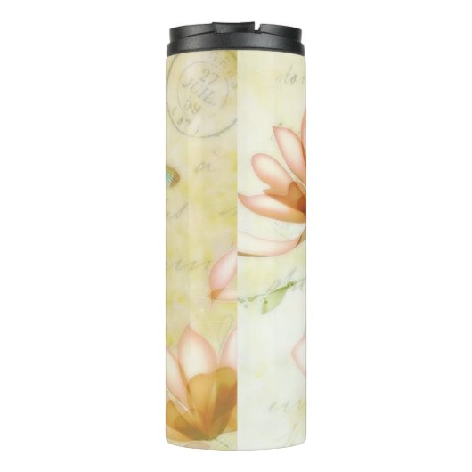 Blume und Libellen Thermosbecher (Rückseite)