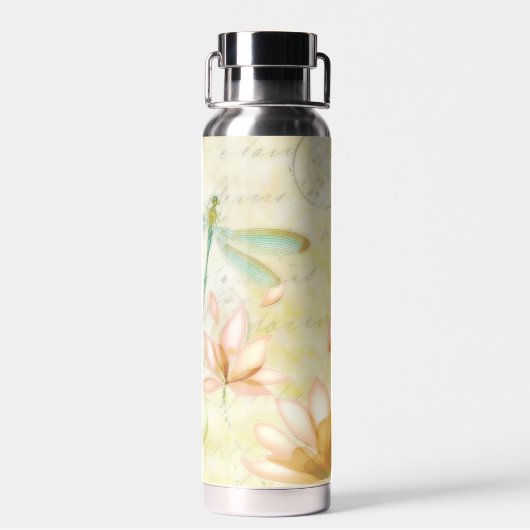Blume und Libellen Trinkflasche (Rückseite)