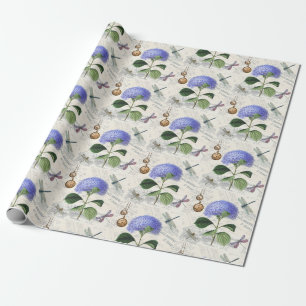 Blume und Libellen Vintages Land Geschenkpapier