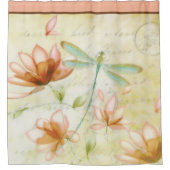 Blume und Libellenduschvorhang Duschvorhang (Vorderseite)